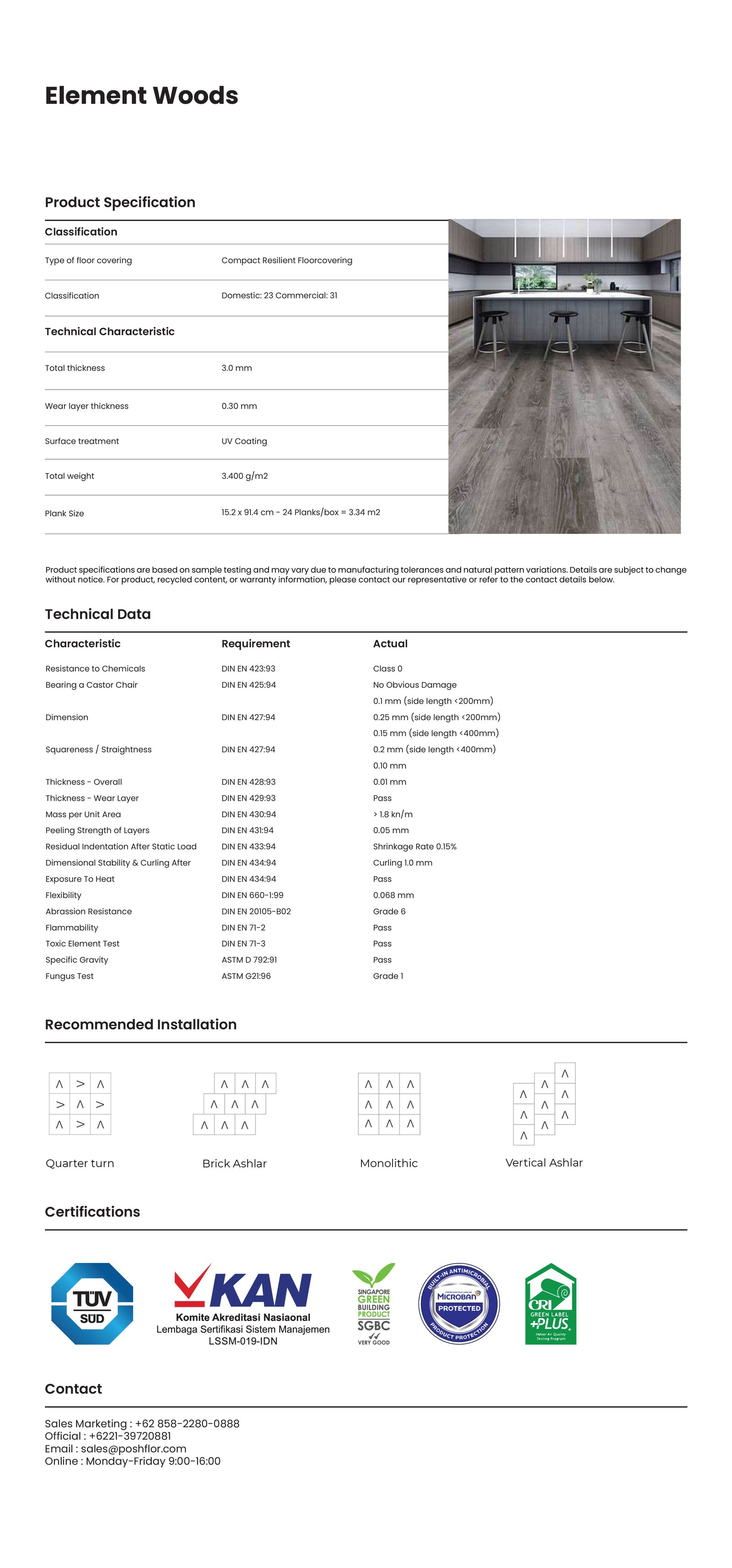 LVT - Element Wood specification