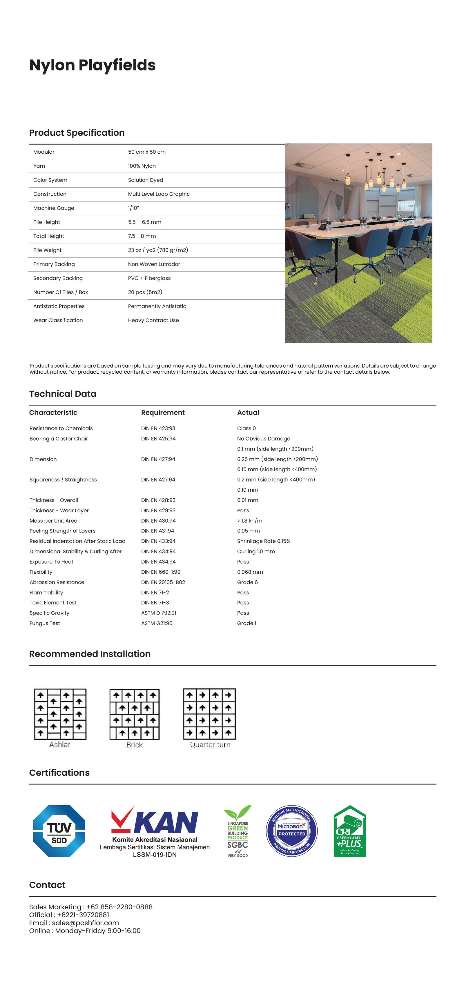 PLAYFIELD NYLON specification